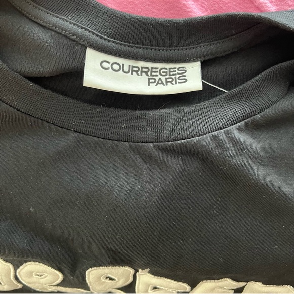 Courreges T Shirt Crew Neck Graphic Oversized Shirt Top - Picture 11 of 12